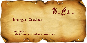 Warga Csaba névjegykártya